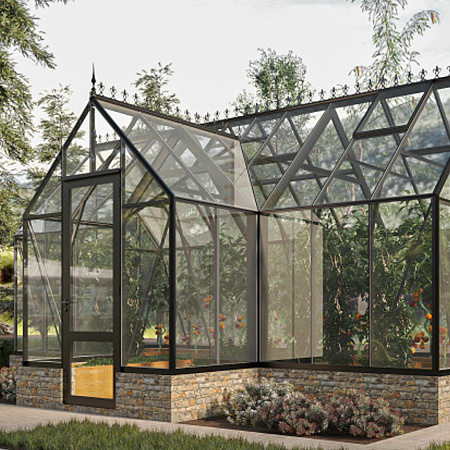 Теплица botanik T Style 45 Standard с тамбуром Mini под стекло | 2,1x4,7 м