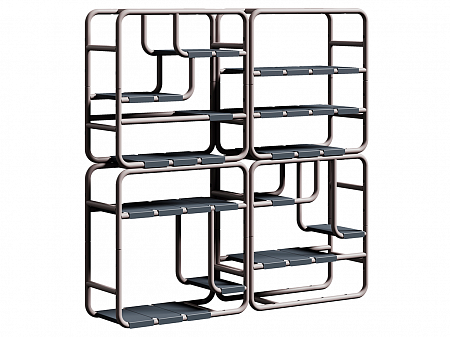 Комплект стеллажей Step 1 + 2 + 3 + 4  | Высота: 1 м.